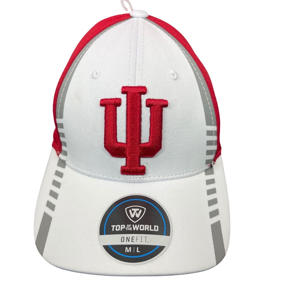 Top of the World Indiana Hoosiers IU Hat OneFit Red White M/L NCAA Cap